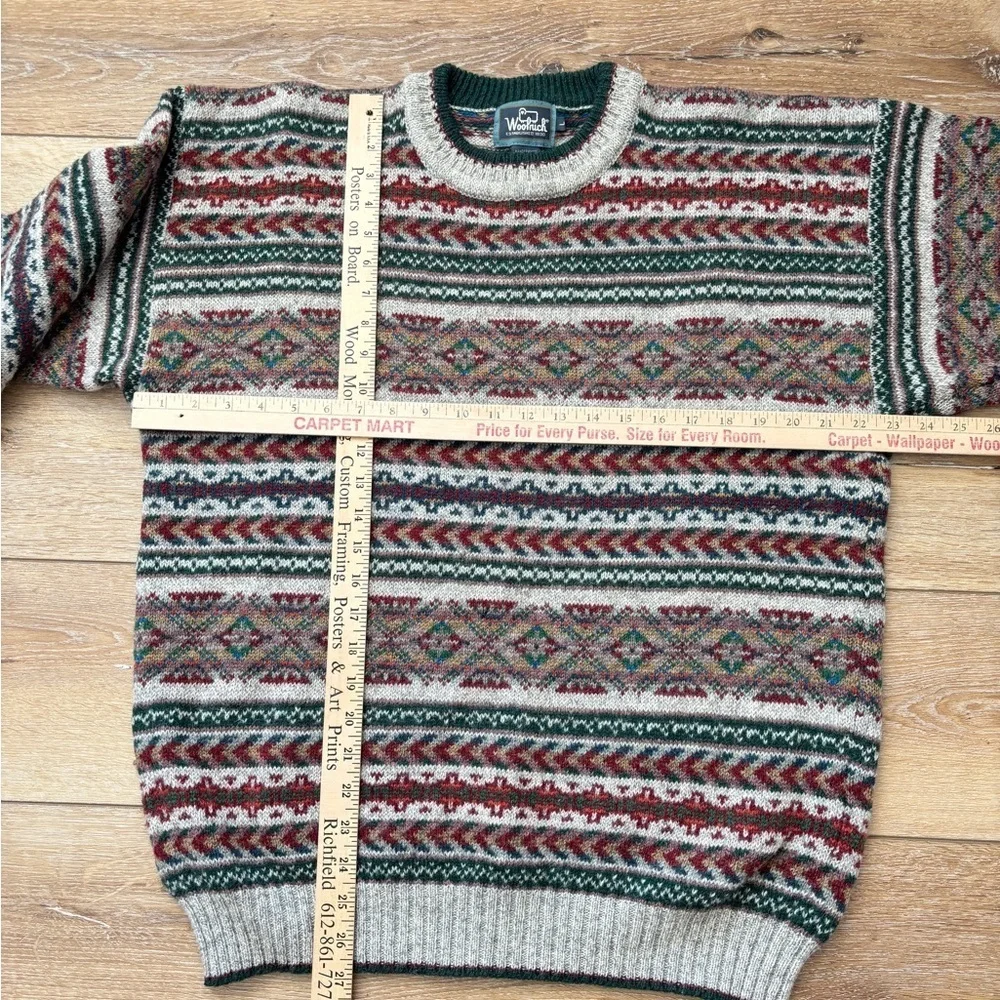 VTG Woolrich Mens Large Ski Sweater Wool Aztec Nordic FairIsle Made in Hong Kong